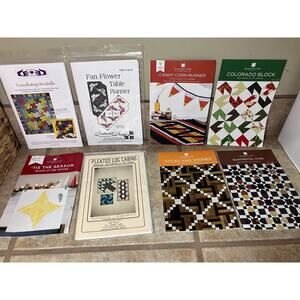 Quilting Patterns, Lot of 8, Missouri Quilt Co., Vintage, Log Cabins, Windmills